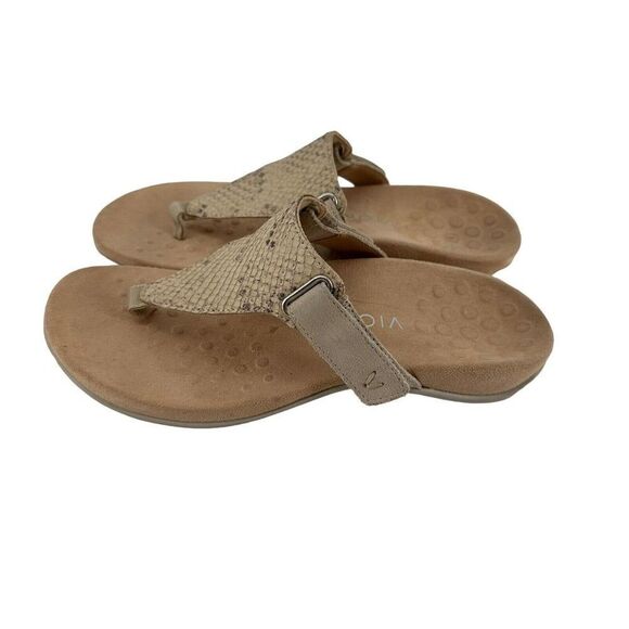 Vionic Sandals Womens Size 6 Wanta T Strap Cream Comfort Slip On Open Toe Shoe - Picture 3 of 9